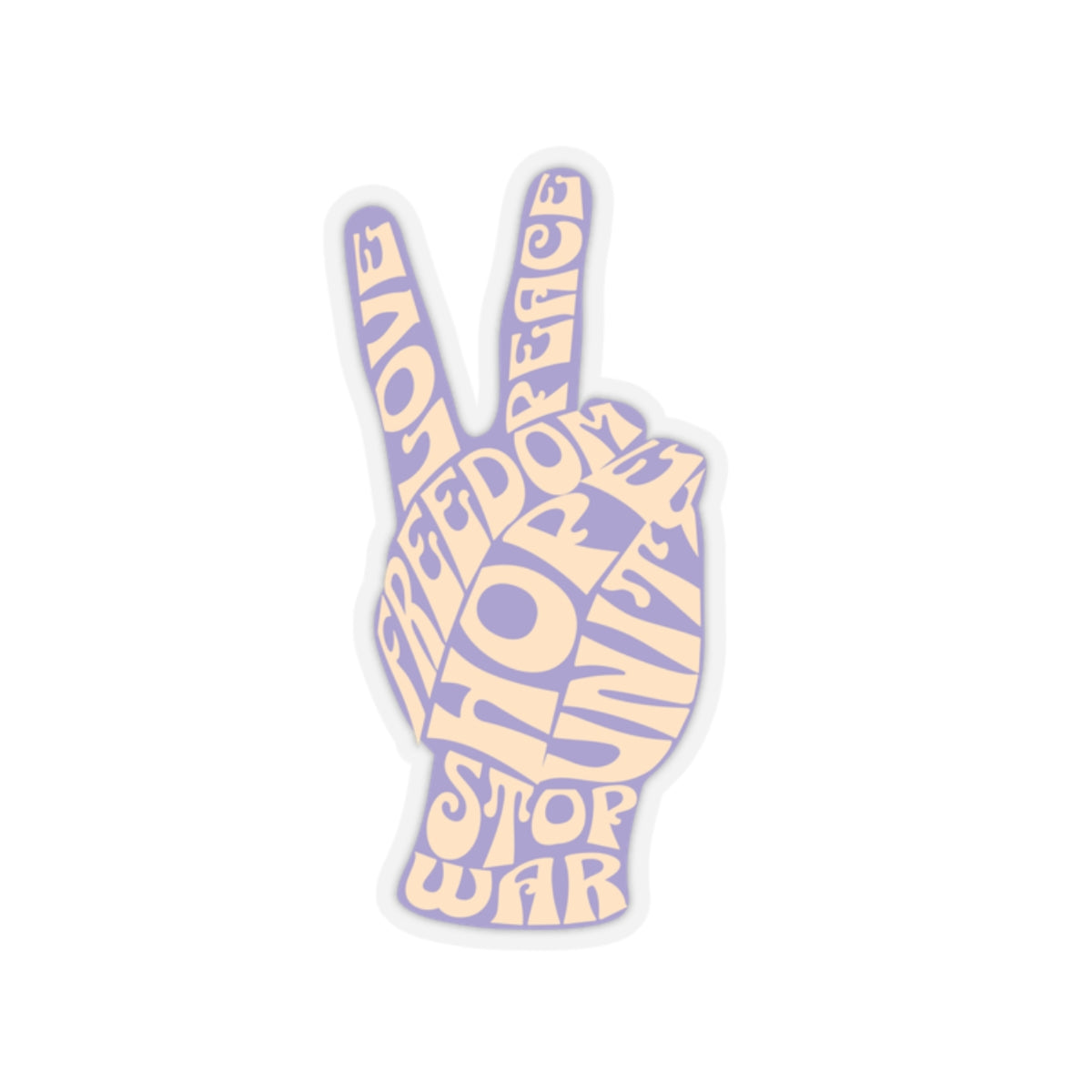 Retro 60's Peace Out Hand Sticker - Kiss-Cut Sticker