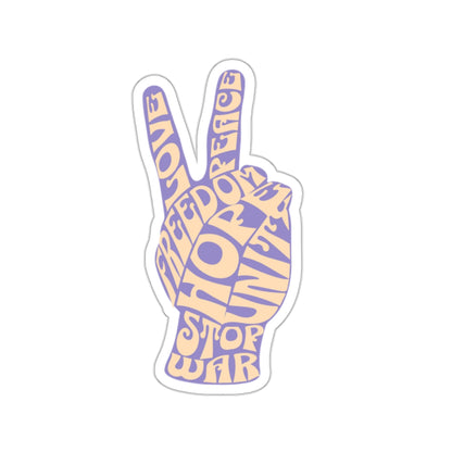 Retro 60's Peace Out Hand Sticker - Kiss-Cut Sticker