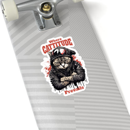 Cat Sticker | Cattitude Funny Sticker | Funny Cat Sticker