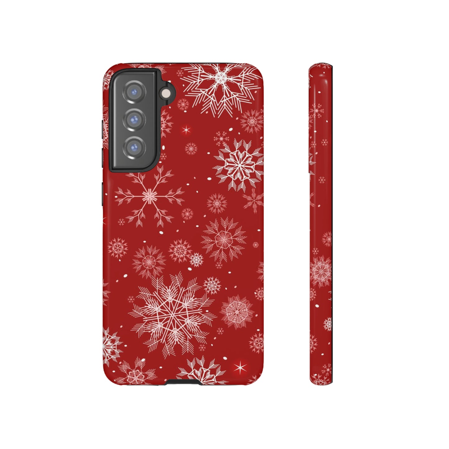 Christmas Snowflakes On Red / Samsung Case