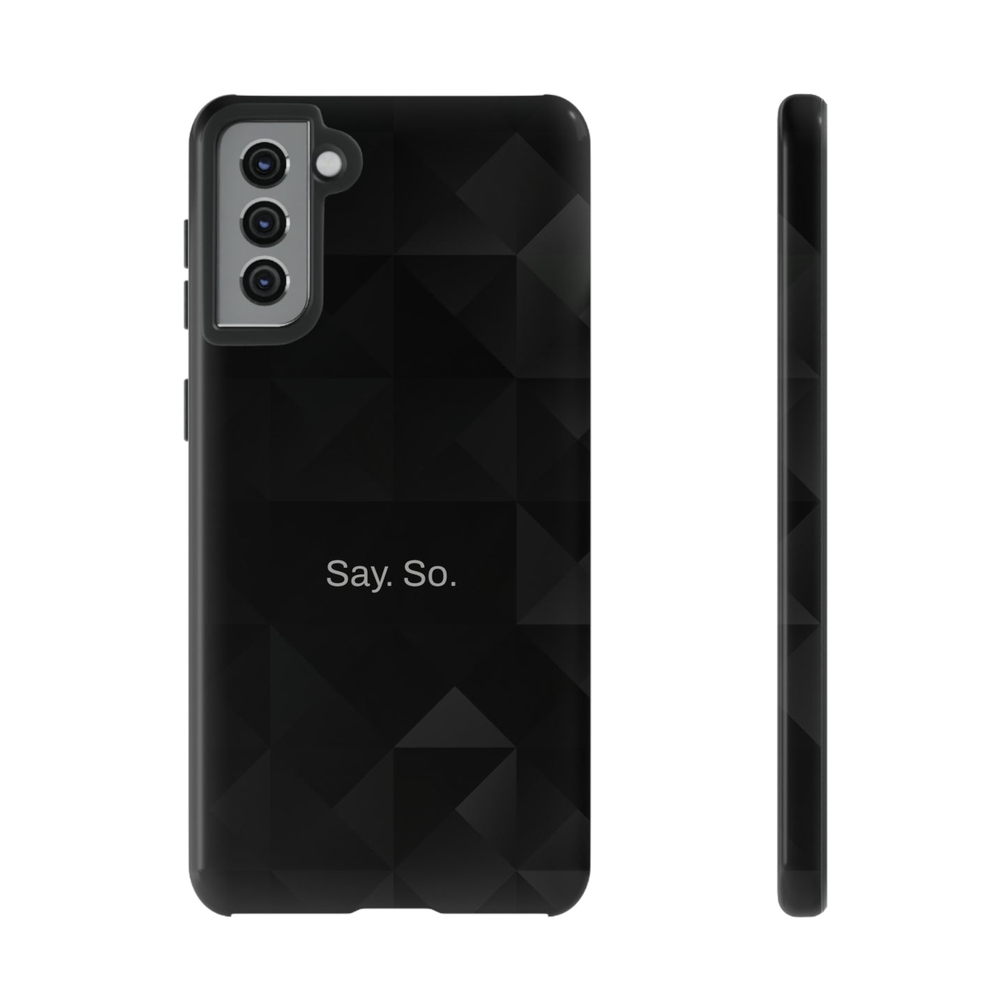 Say. So. / Black Grid Samsung Case