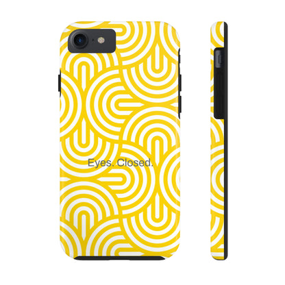 Eyes. Closed. / Yellow Geo iPhone Case