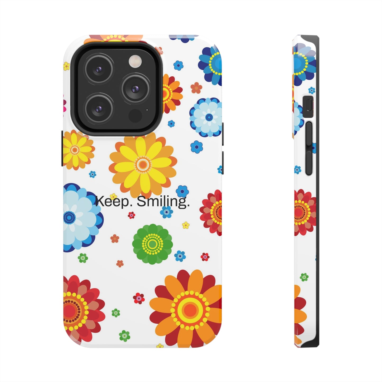 Keep. Smiling. / Dotted Flowers iPhone Cases