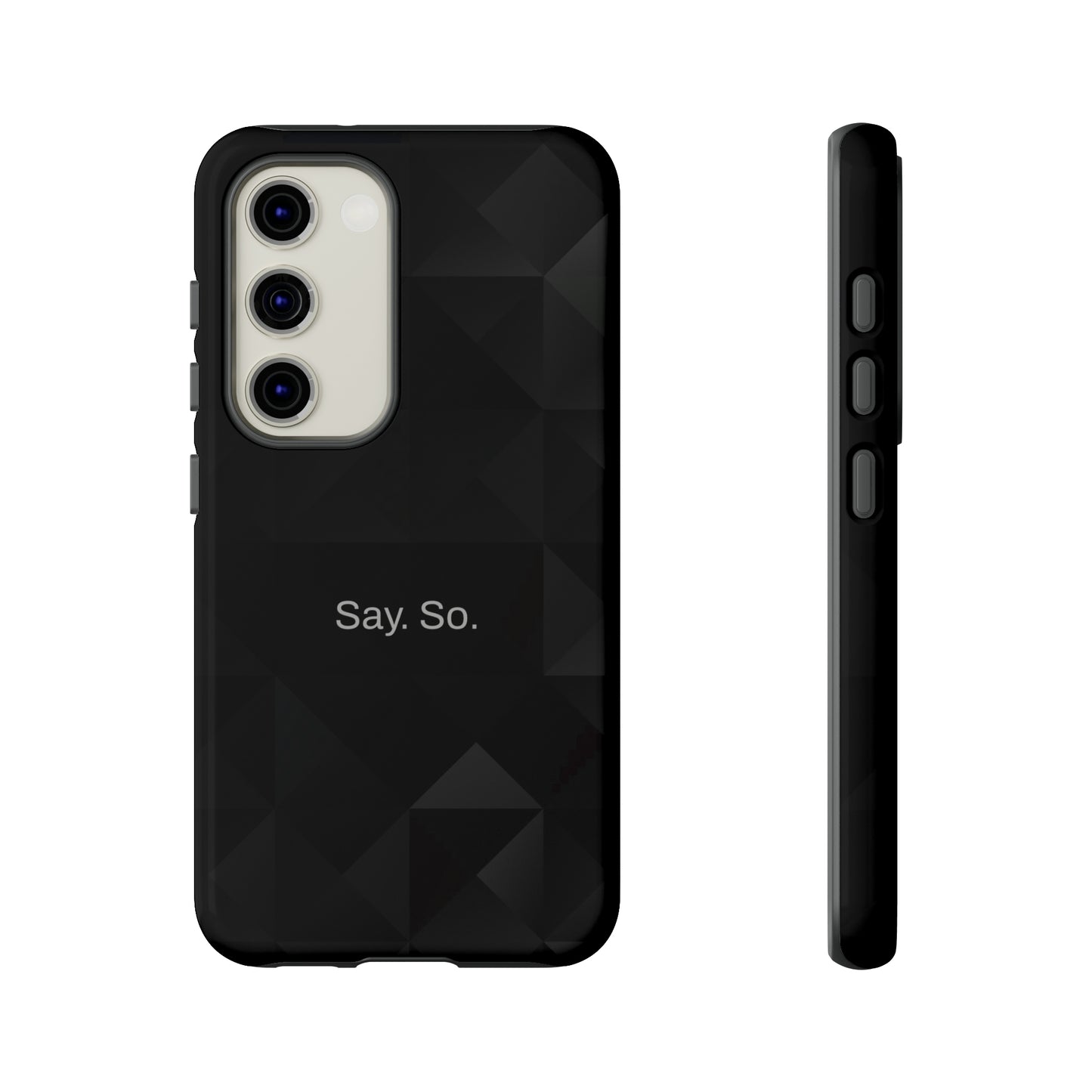 Say. So. / Black Grid Samsung Case