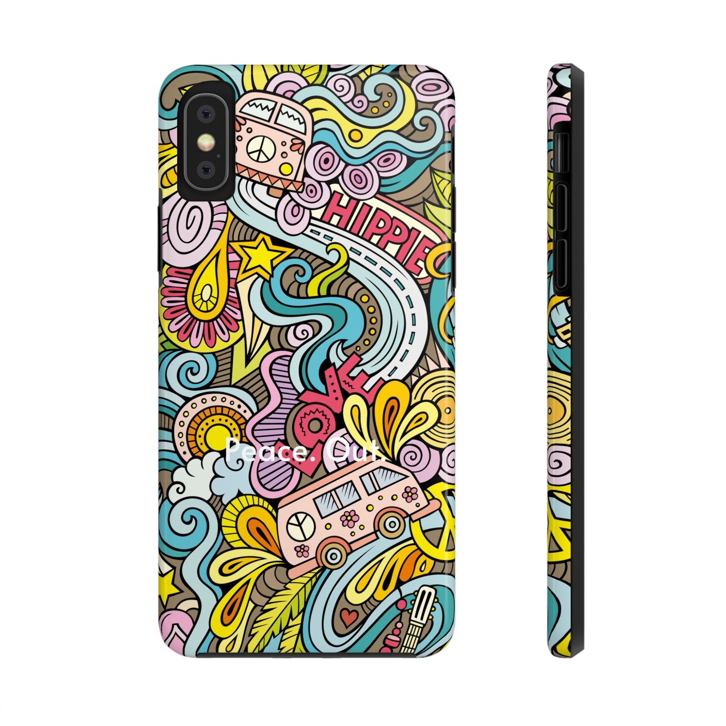 Peace. Out. / Hippie Love iPhone Case