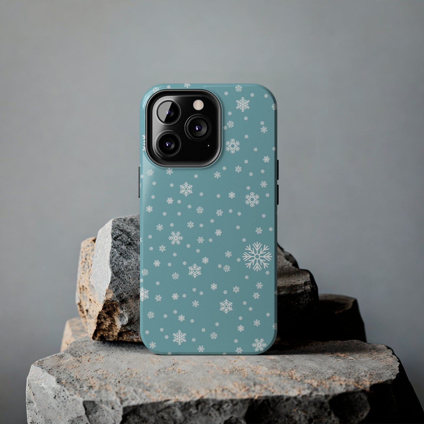 Christmas Snowflakes On Blue / iPhone Case