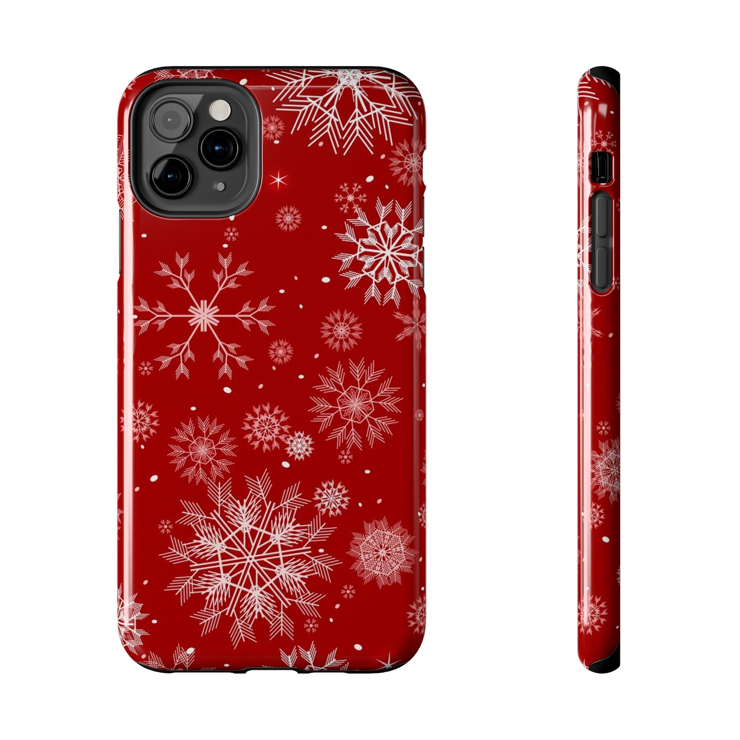 Christmas Snowflakes On Red / iPhone Case