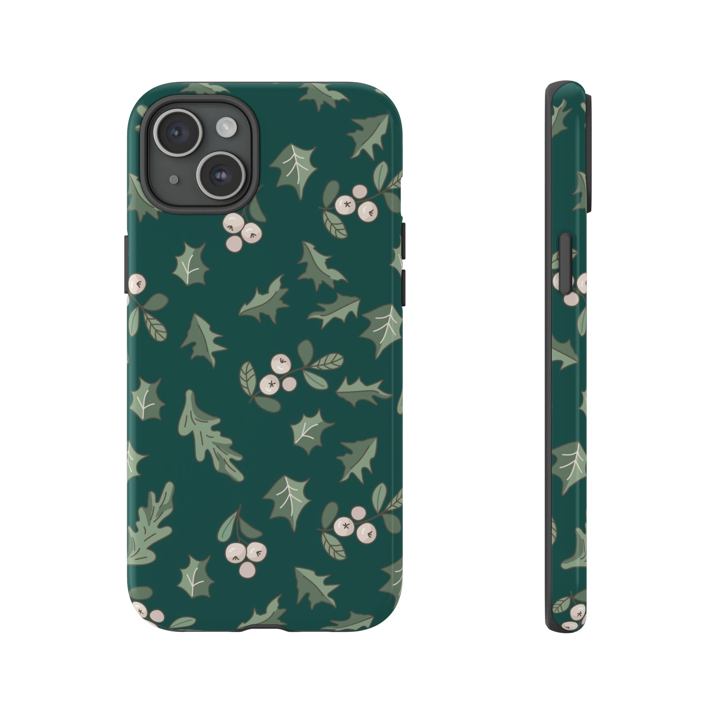 iPhone 15 Series Christmas Mistletoe & Holly / Tough Case