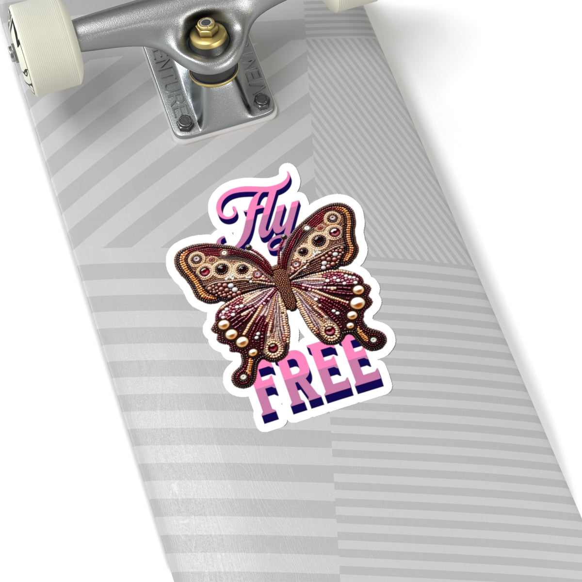 Fly Free Retro Butterfly Sticker - Kiss-Cut Sticker