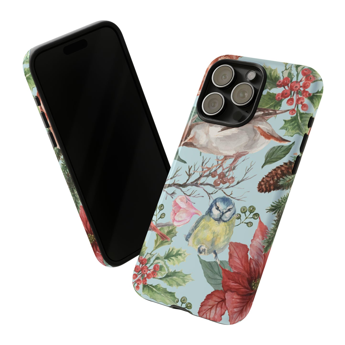 iPhone 15 Series Christmas Holiday Birds / Tough Case