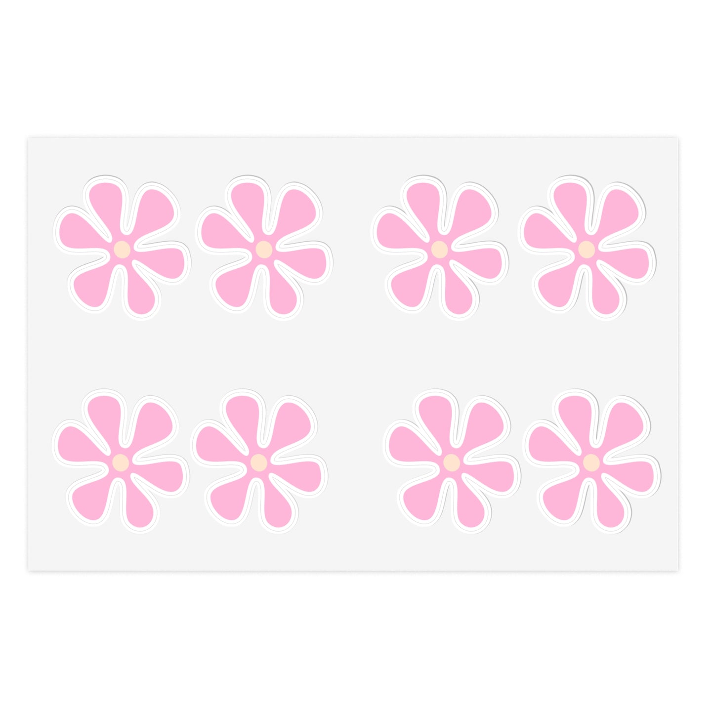 Cute Retro Pink Flower Stickers - Die Cut Sticker Sheet (2)