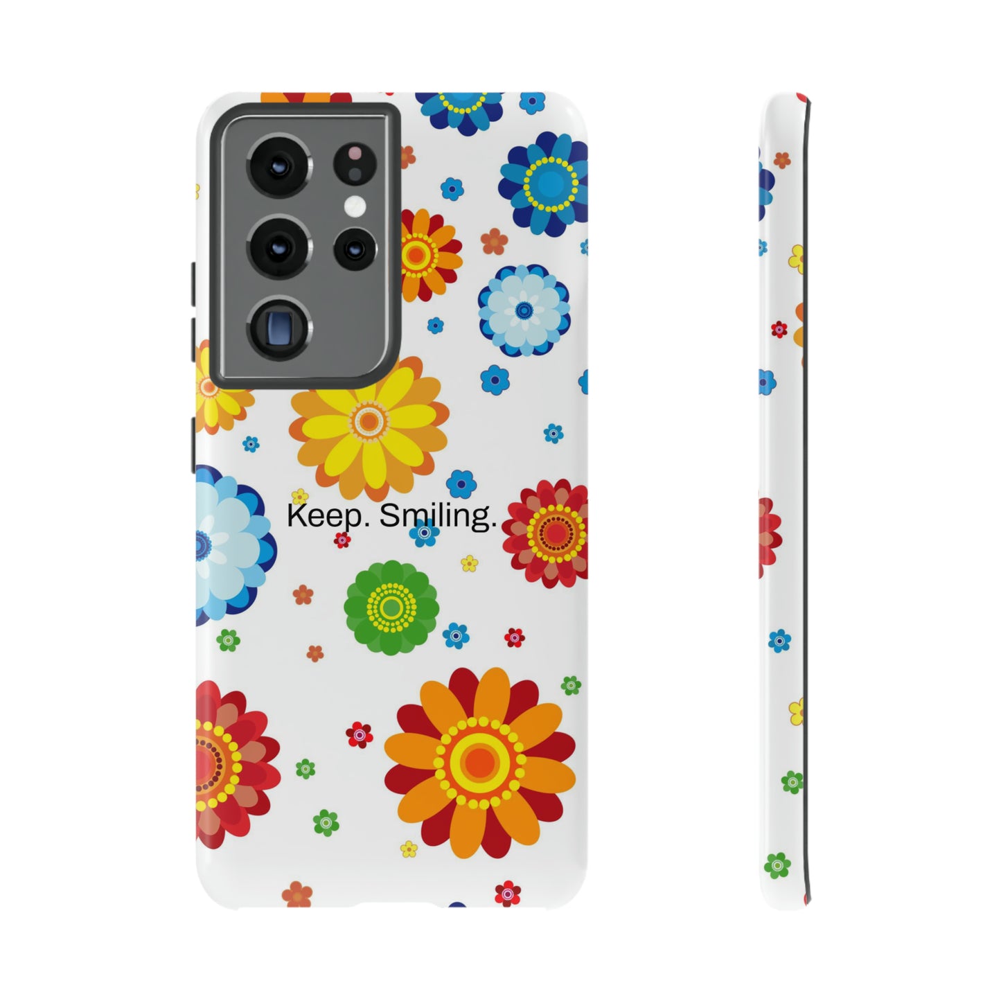 Keep. Smiling. / Dotted Flowers Samsung Case