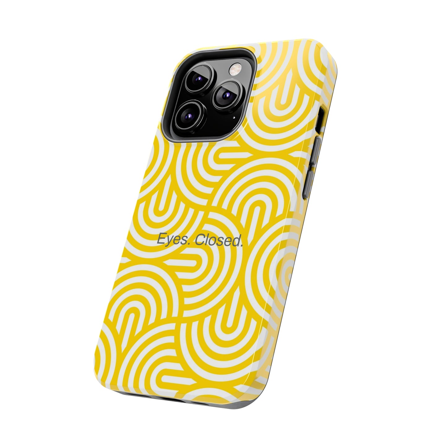 Eyes. Closed. / Yellow Geo iPhone Case