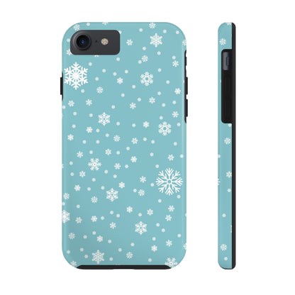 Christmas Snowflakes On Blue / iPhone Case