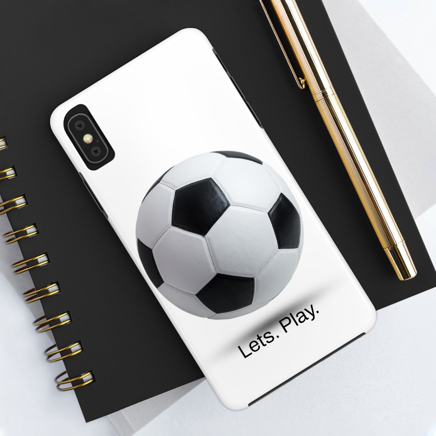 Lets. Play. / Soccer iPhone Case