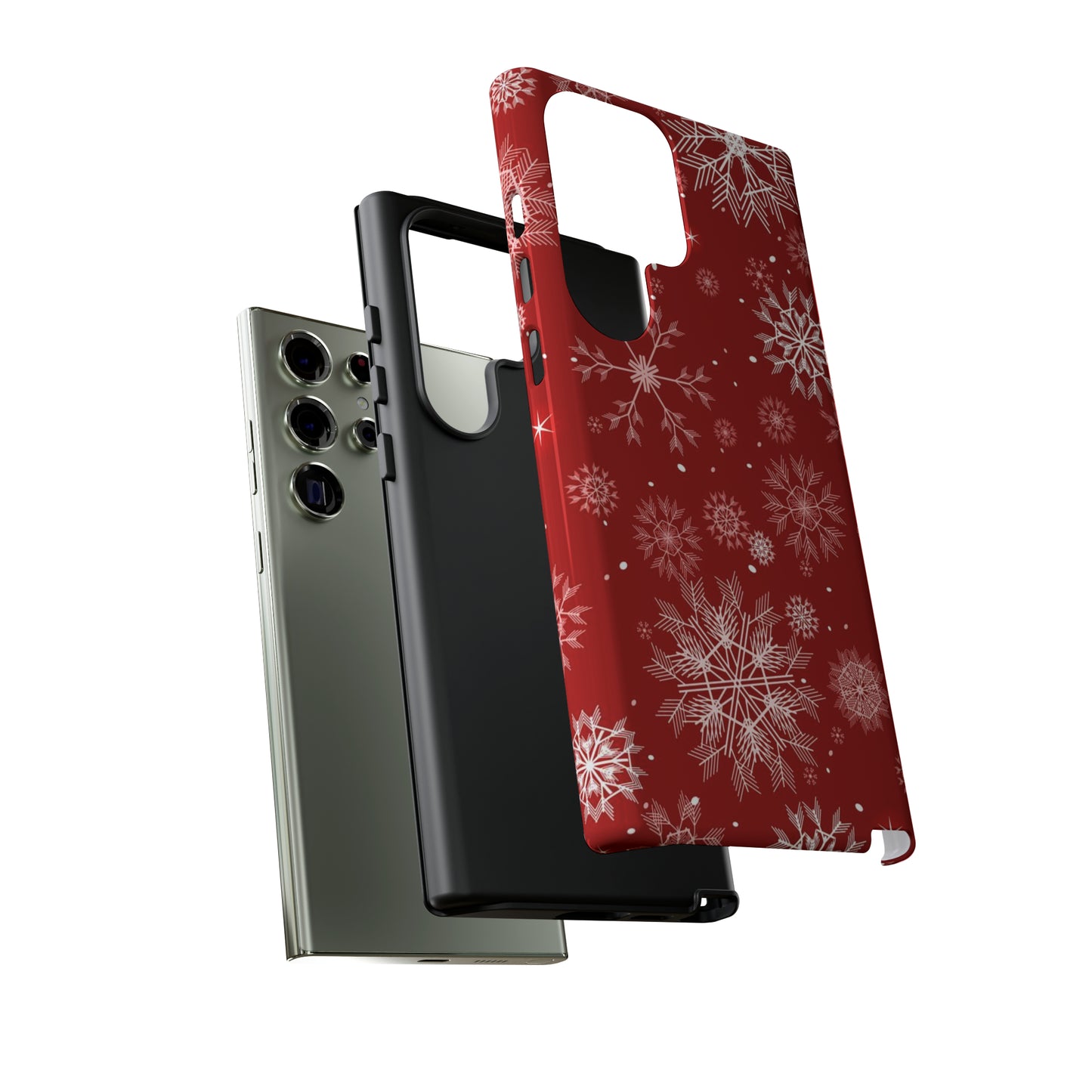 Christmas Snowflakes On Red / Samsung Case