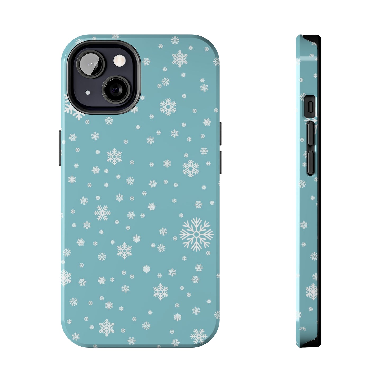 Christmas Snowflakes On Blue / iPhone Case