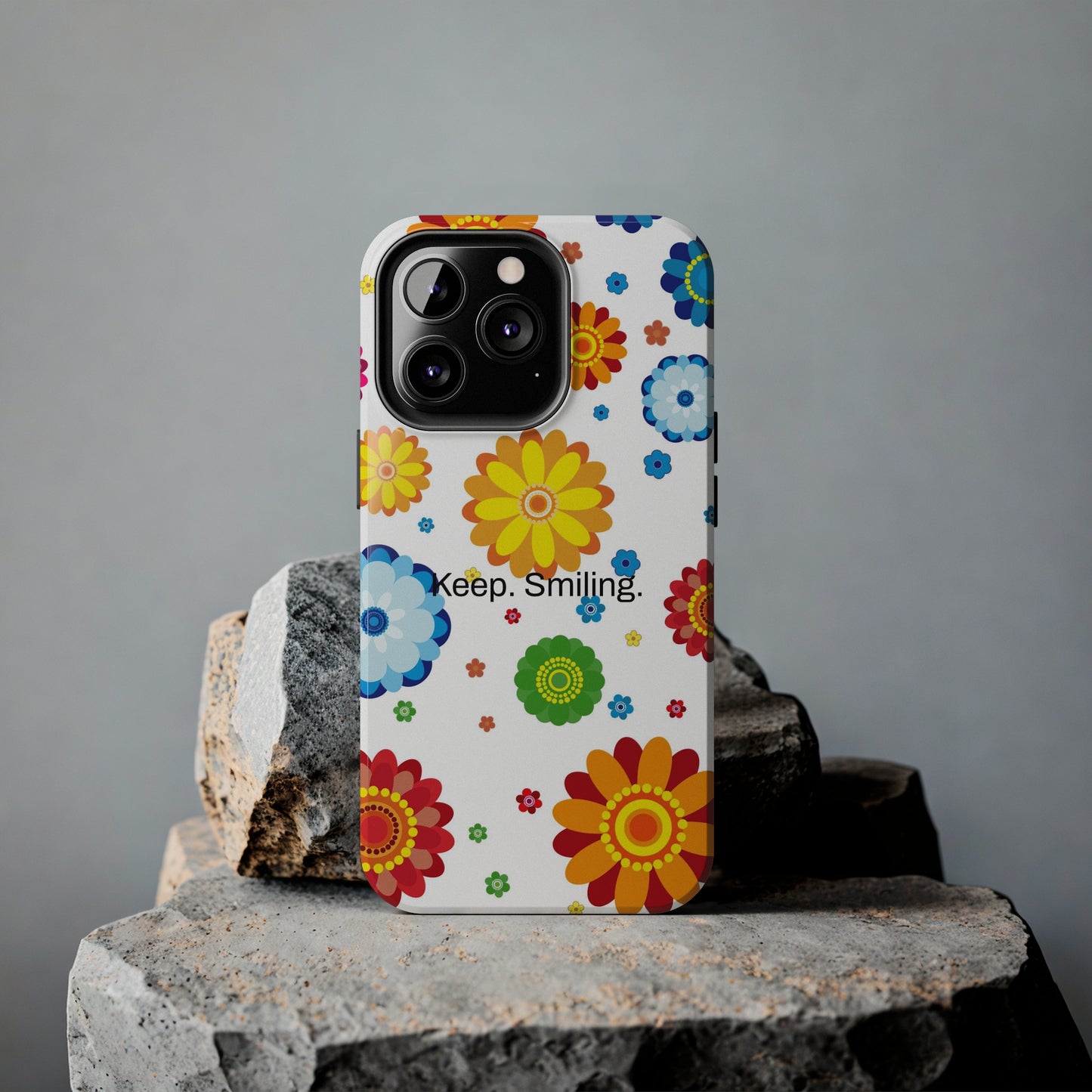 Keep. Smiling. / Dotted Flowers iPhone Cases