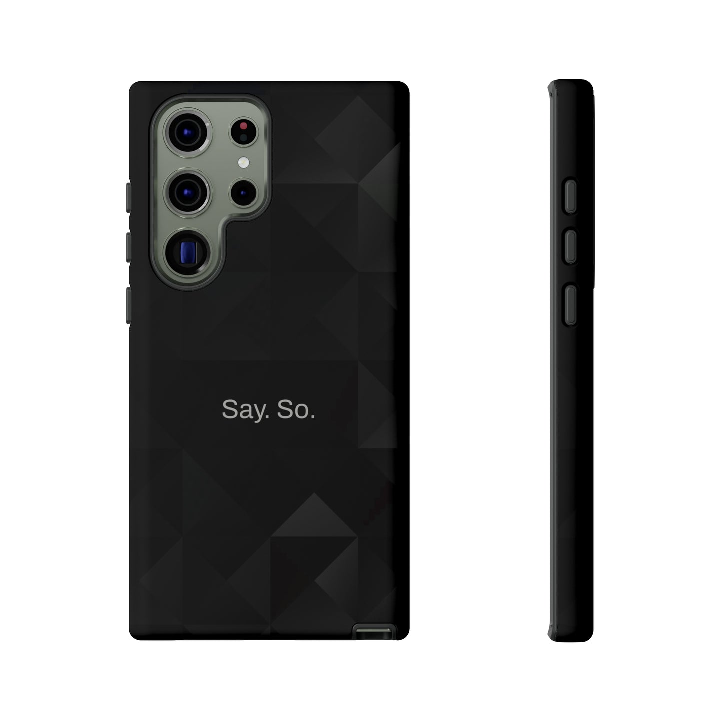 Say. So. / Black Grid Samsung Case