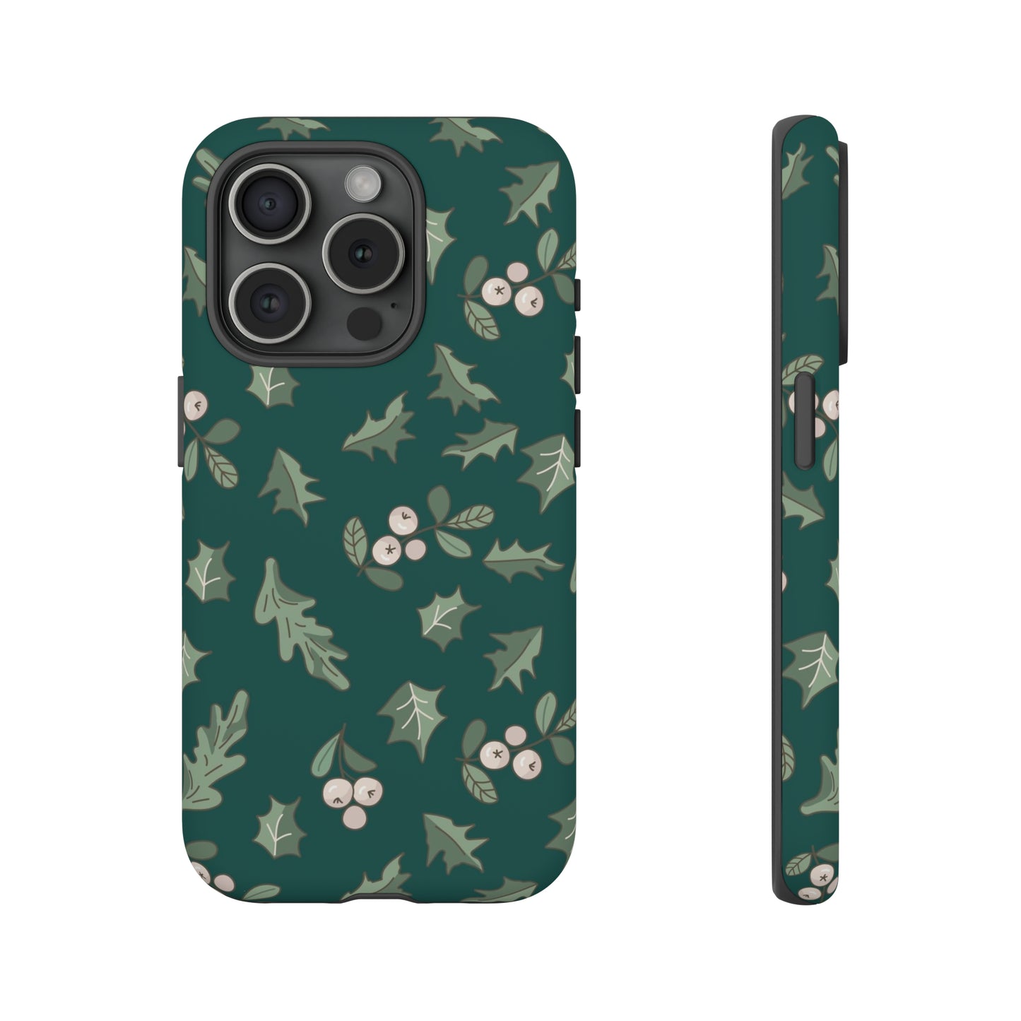 iPhone 15 Series Christmas Mistletoe & Holly / Tough Case