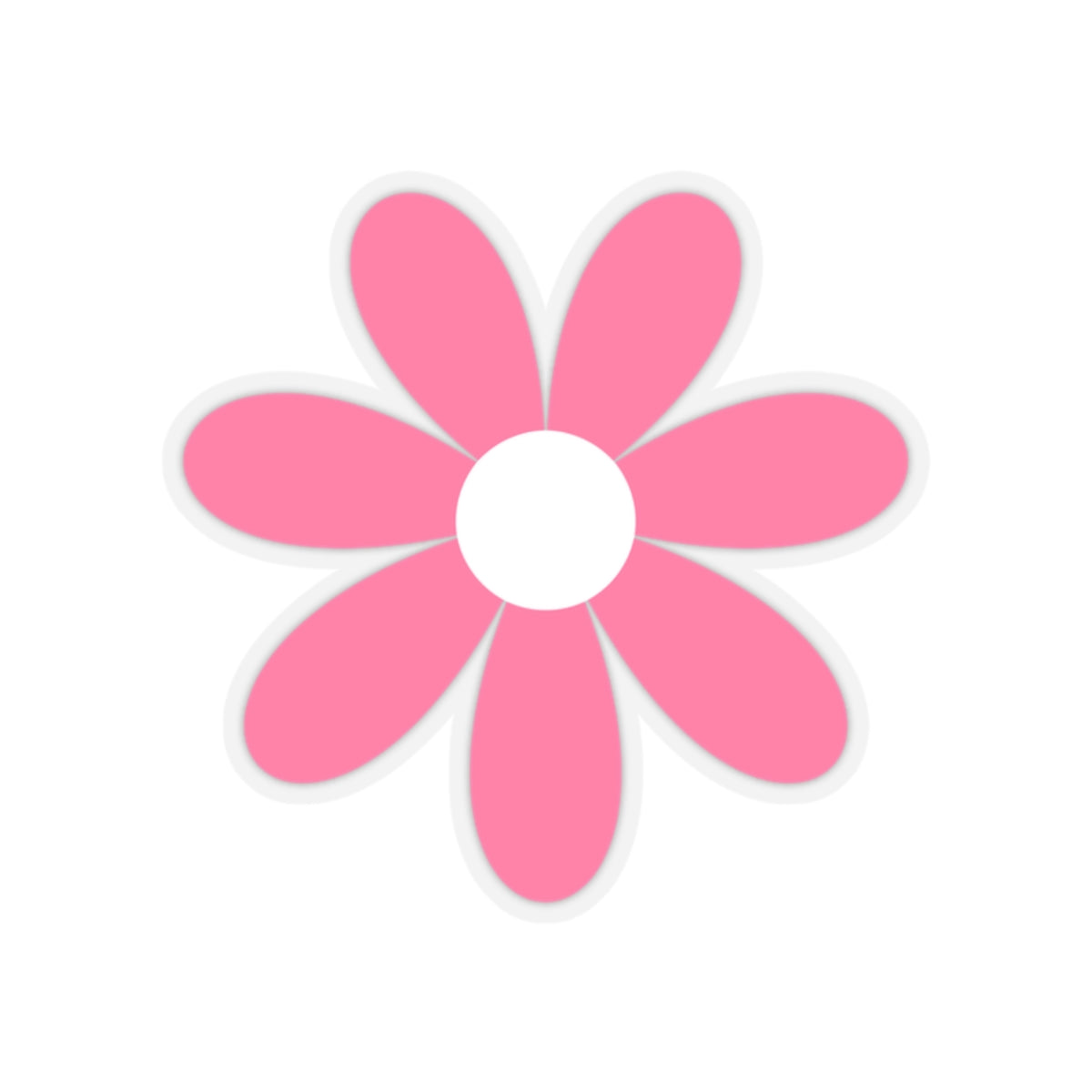 Cute Retro Pink Flower Sticker - Kiss-Cut Sticker (4)