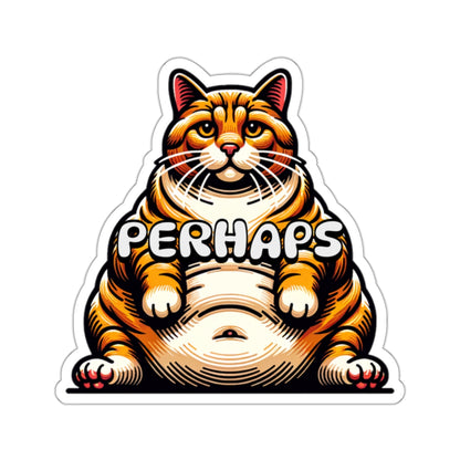 Funny Meme Sticker | Fat Cat Meme Sticker | Perhaps Sticker