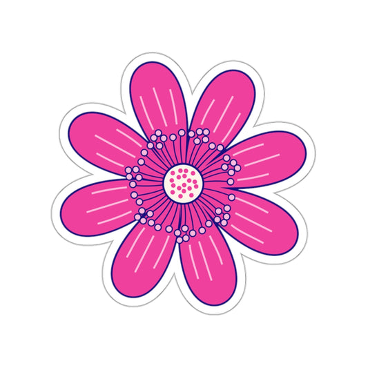 Cute Retro Pink Flower Sticker - Kiss-Cut Sticker (7)