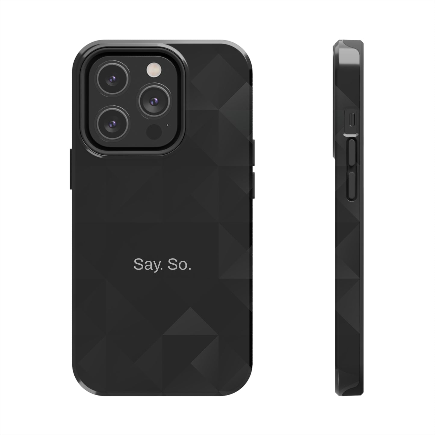 Say. So. / Black Grid iPhone Case