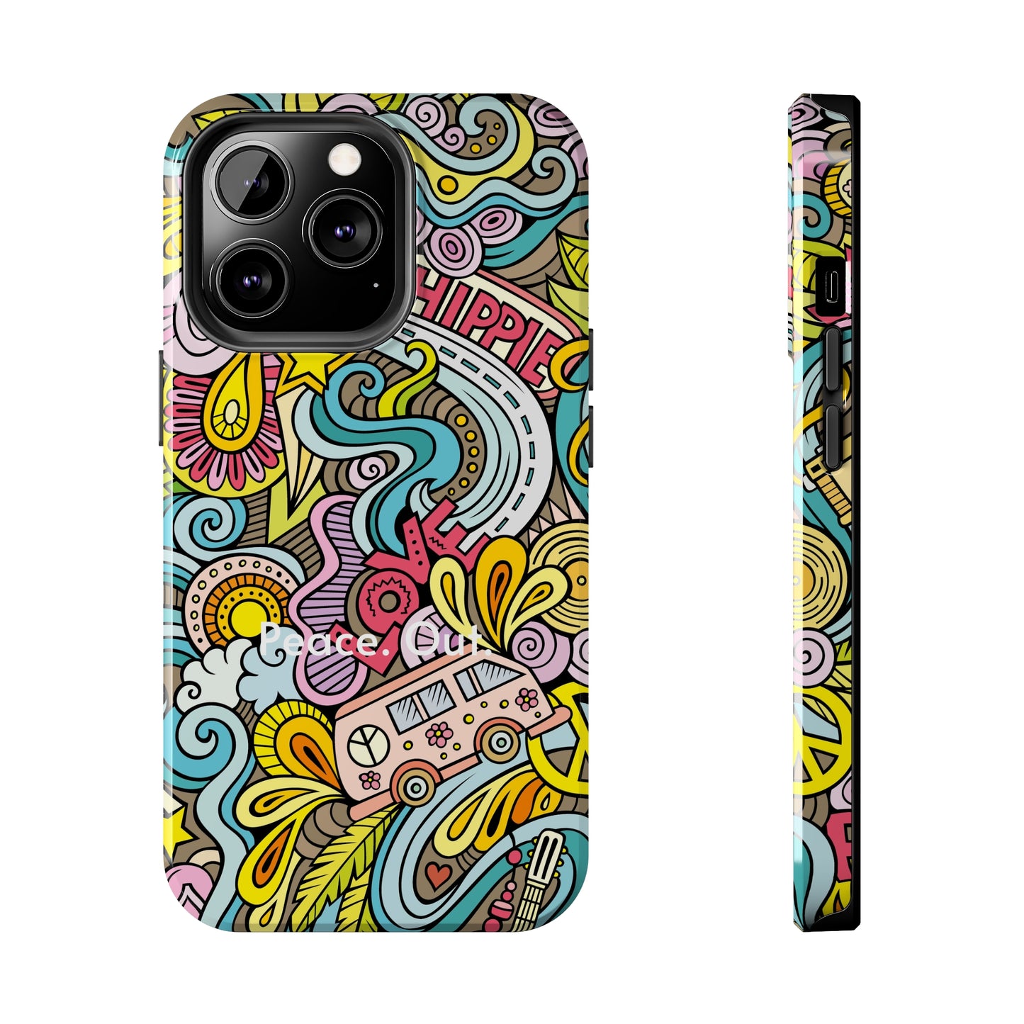 Peace. Out. / Hippie Love iPhone Case