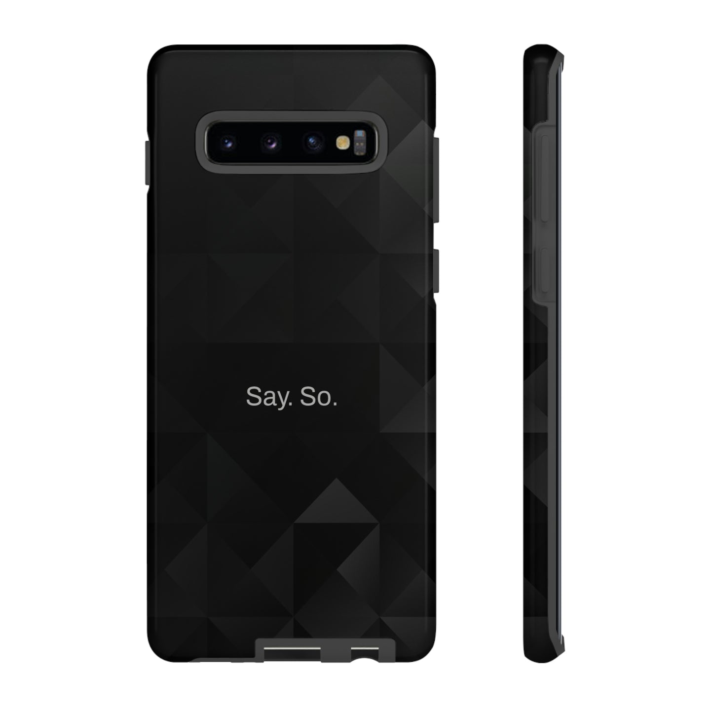 Say. So. / Black Grid Samsung Case