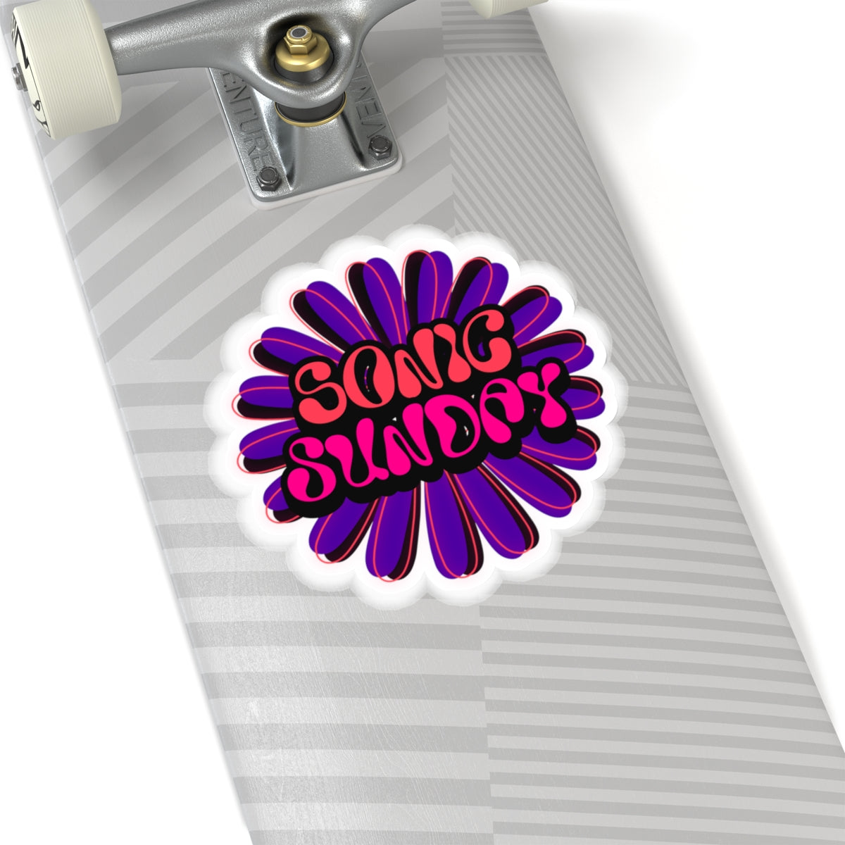 Sonic Sunday Retro Groovy Sticker - Kiss-Cut Sticker