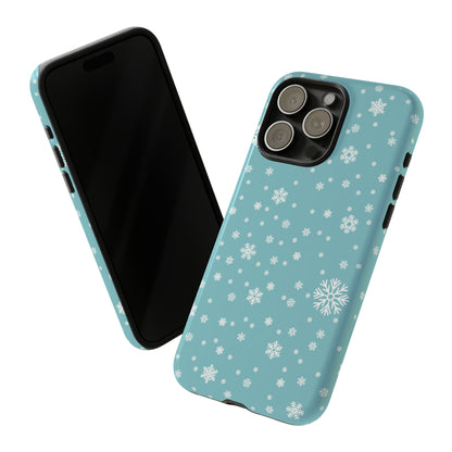 iPhone 15 Series Christmas Snowflakes On Blue / Tough Case