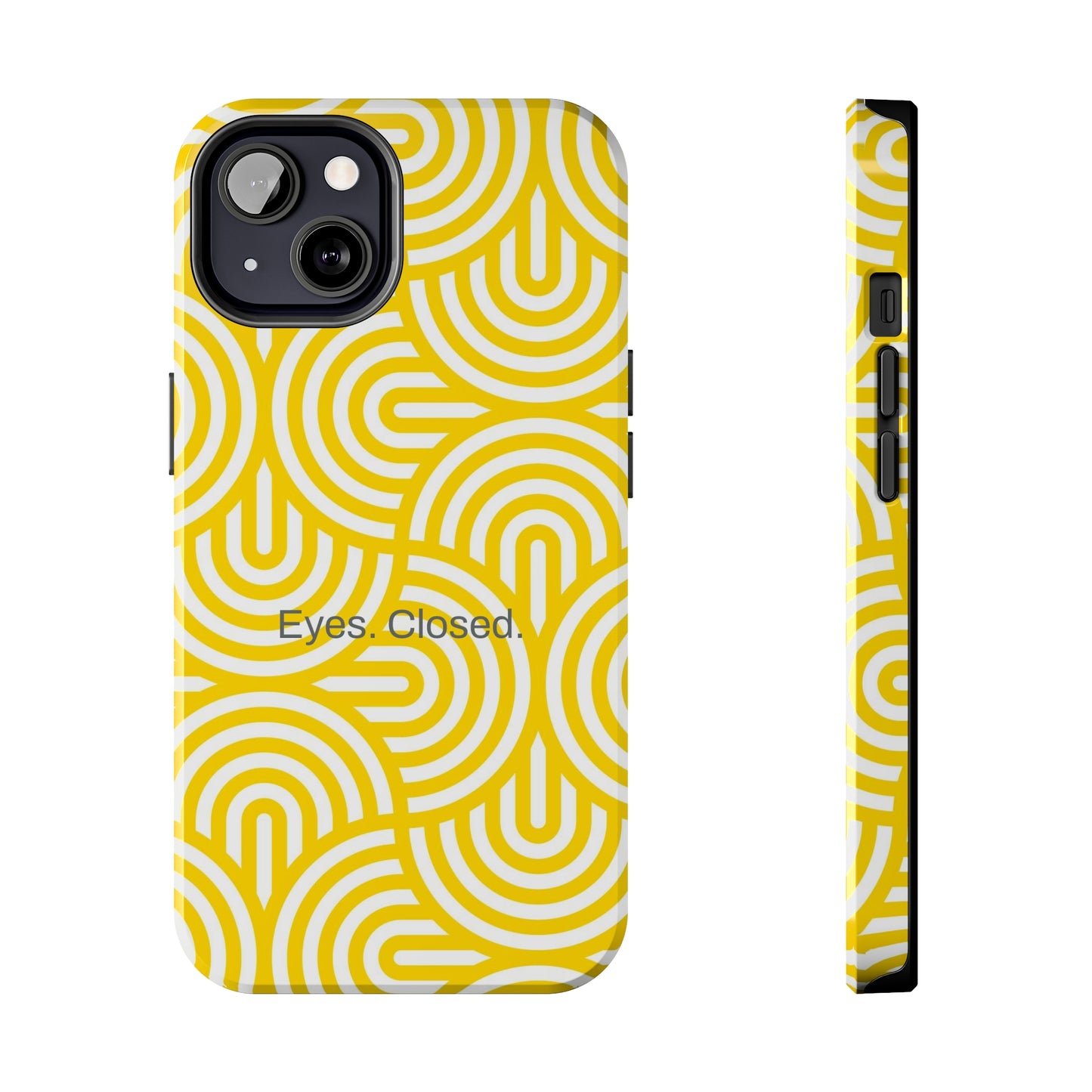 Eyes. Closed. / Yellow Geo iPhone Case