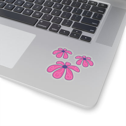 Cute Retro Pink Flower Sticker - Kiss-Cut Sticker (3)