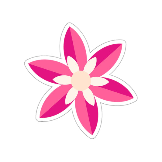 Cute Retro Pink Flower Sticker - Kiss-Cut Sticker (8)