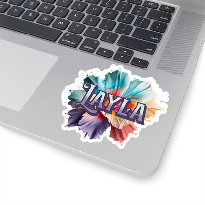 Custom Name Sticker With Watercolor Flower Background, Custom Cellphone Sticker, Custom Laptop Sticker, Custom Sticker, Coolest Custom Sticker