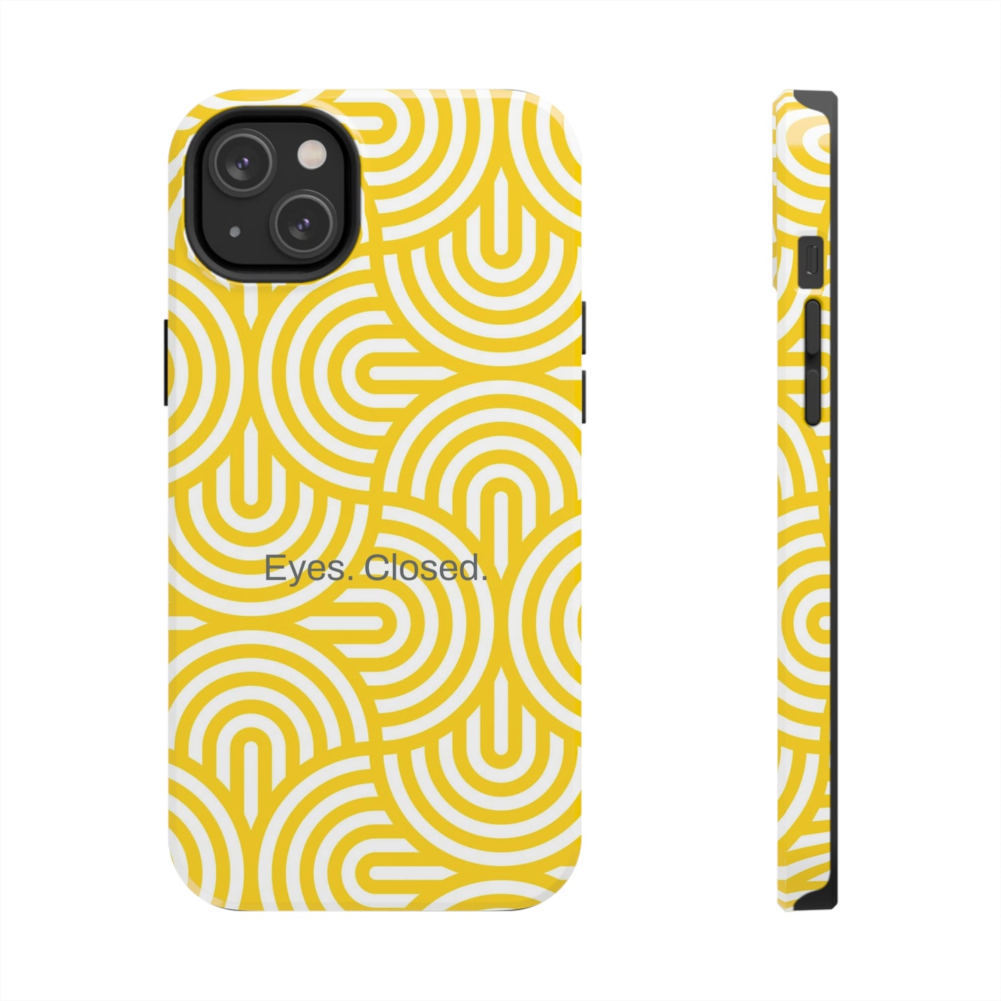 Eyes. Closed. / Yellow Geo iPhone Case