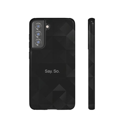 Say. So. / Black Grid Samsung Case