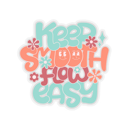 Keep Smooth and Flow Easy Retro Groovy Sticker - Kiss-Cut Sticker