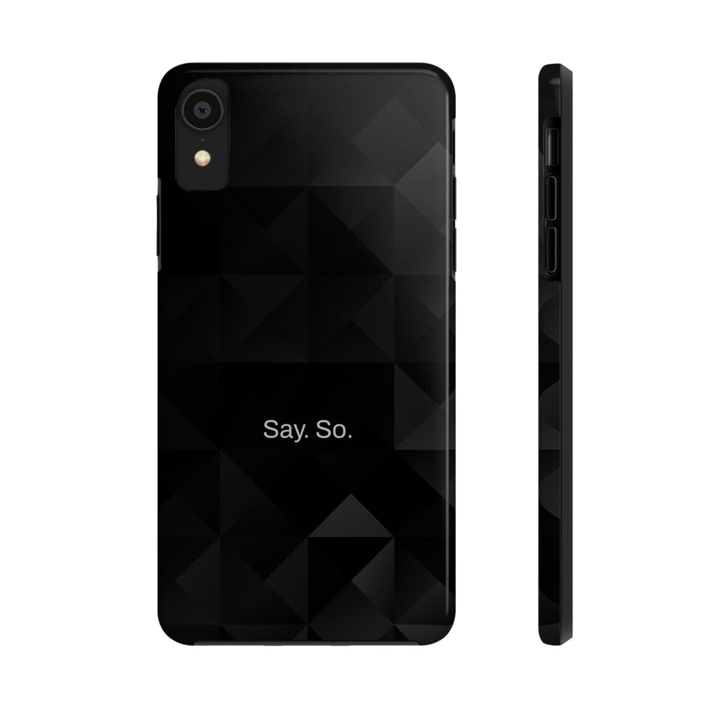 Say. So. / Black Grid iPhone Case