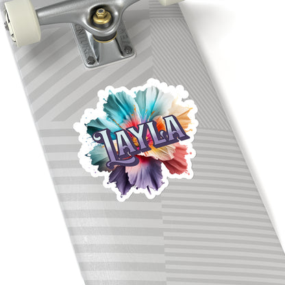 Custom Name Sticker With Watercolor Flower Background, Custom Cellphone Sticker, Custom Laptop Sticker, Custom Sticker, Coolest Custom Sticker