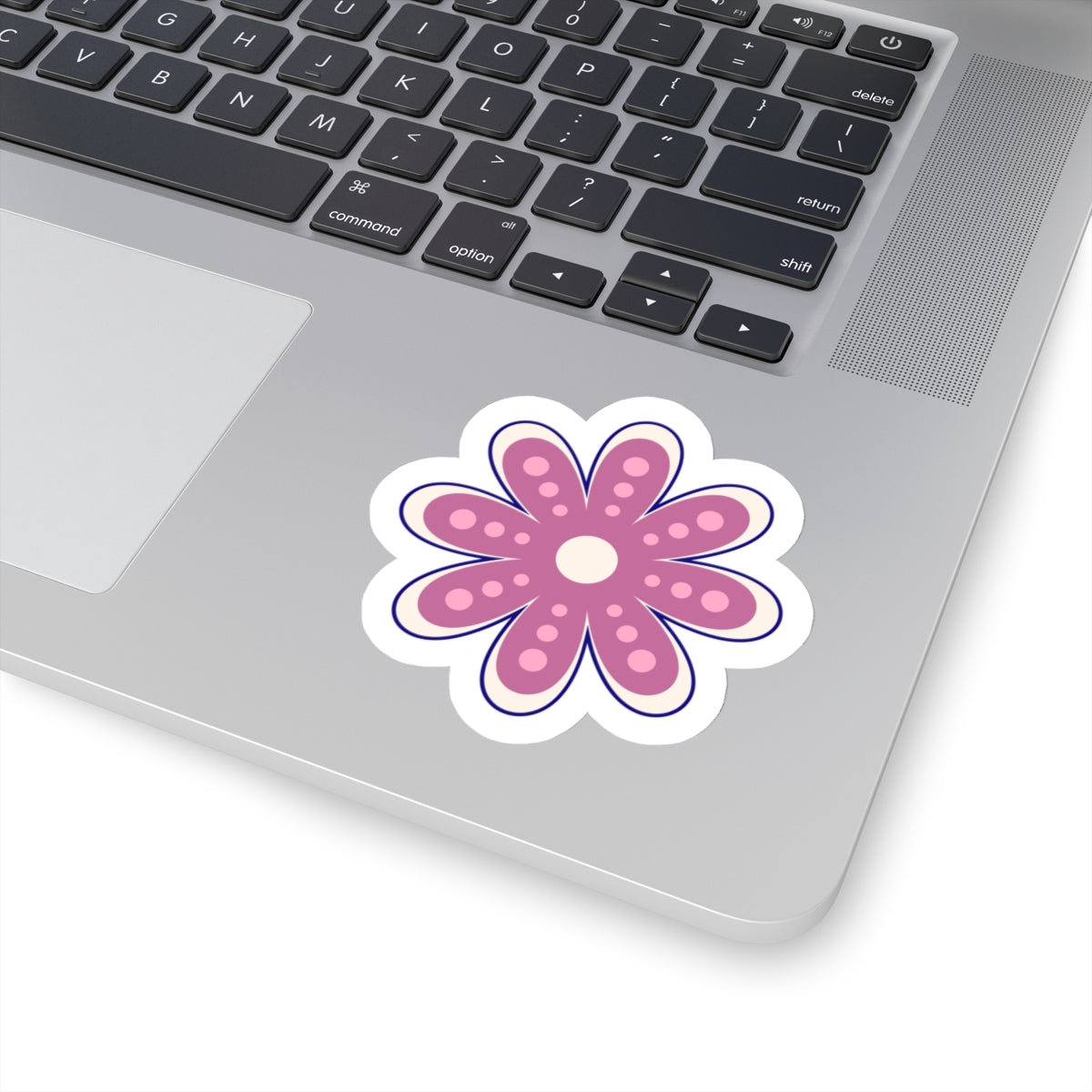 Cute Retro Pink Flower Sticker - Kiss-Cut Sticker (6)