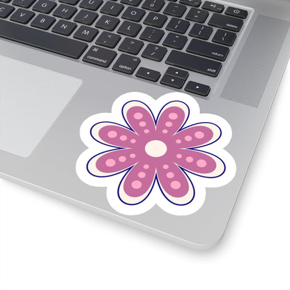 Cute Retro Pink Flower Sticker - Kiss-Cut Sticker (6)