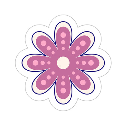 Cute Retro Pink Flower Sticker - Kiss-Cut Sticker (6)