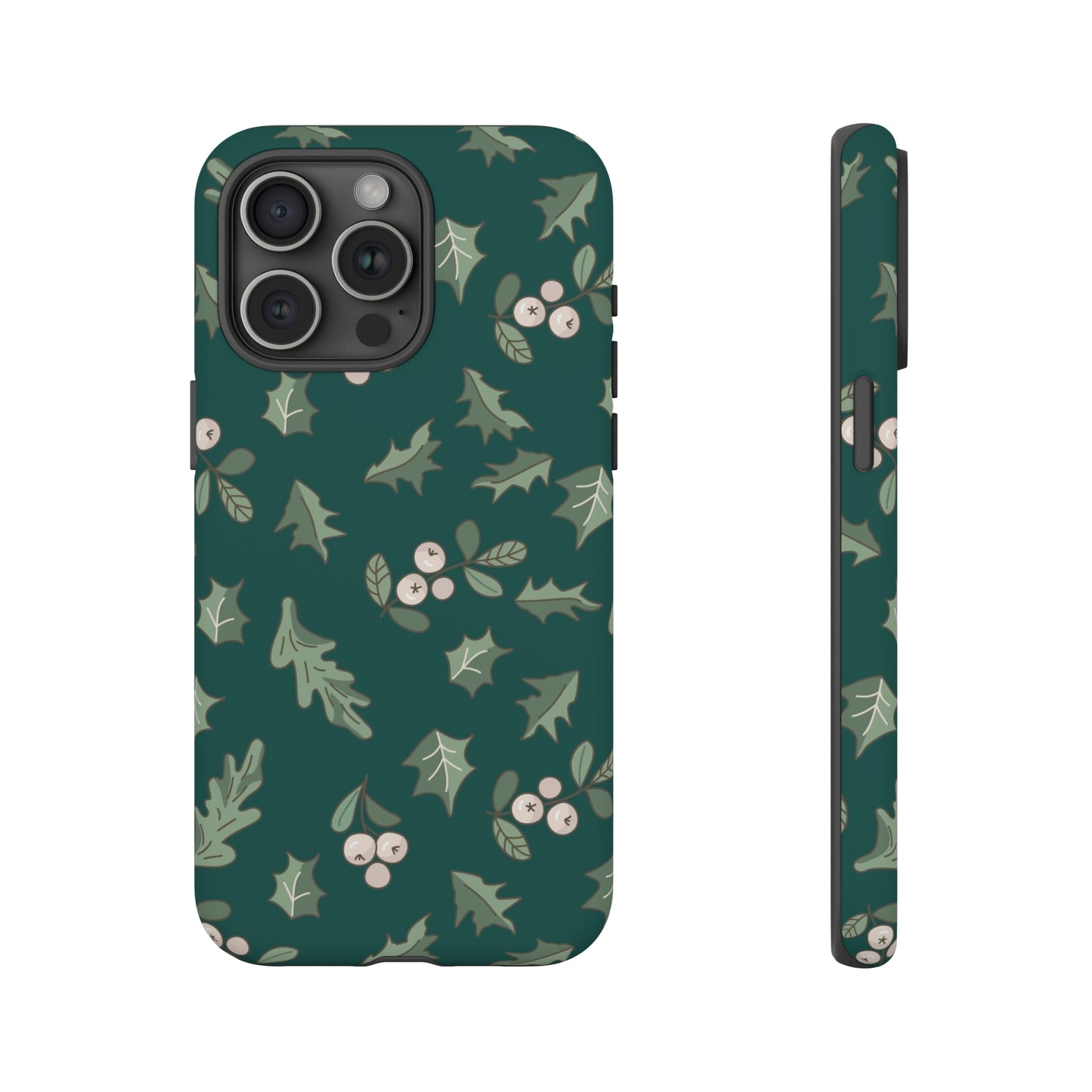 iPhone 15 Series Christmas Mistletoe & Holly / Tough Case