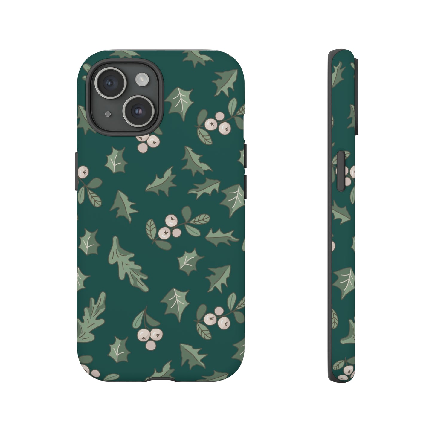 iPhone 15 Series Christmas Mistletoe & Holly / Tough Case