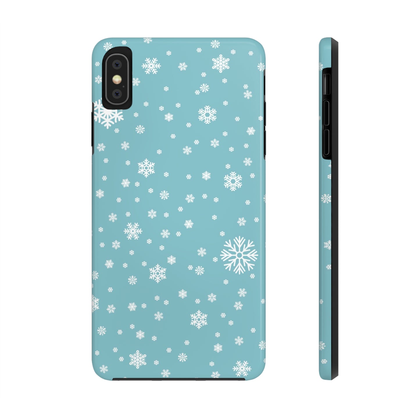 Christmas Snowflakes On Blue / iPhone Case