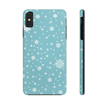 Christmas Snowflakes On Blue / iPhone Case