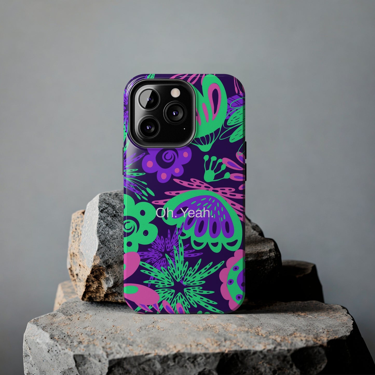 Oh. Yeah. / Neon Flowers iPhone Case