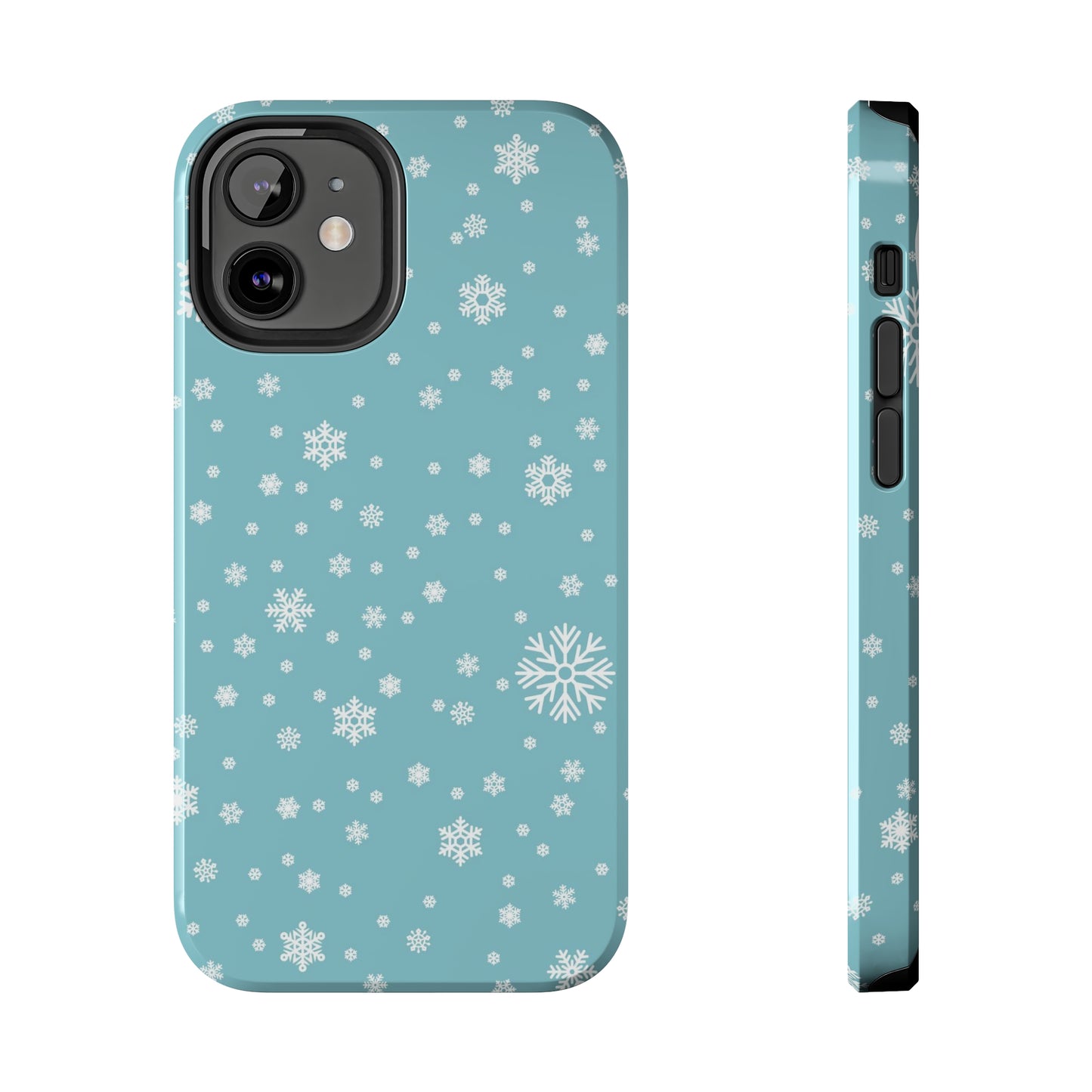 Christmas Snowflakes On Blue / iPhone Case